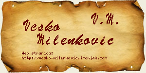 Vesko Milenković vizit kartica